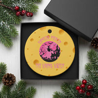 Breast Cancer Halloween Ceramic Ornament In October We Wear Pink Witch - Wonder Print Shop
