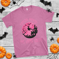 Breast Cancer Halloween T Shirt In October We Wear Pink Witch - Wonder Print Shop