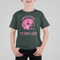 Breast Cancer Halloween T Shirt For Kid In October We Wear Pink Witch - Wonder Print Shop