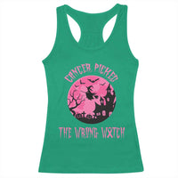 Breast Cancer Halloween Racerback Tank Top In October We Wear Pink Witch - Wonder Print Shop