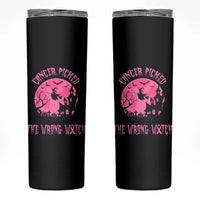 Breast Cancer Halloween Skinny Tumbler In October We Wear Pink Witch - Wonder Print Shop