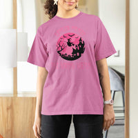 Breast Cancer Halloween T Shirt For Women In October We Wear Pink Witch - Wonder Print Shop