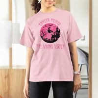 Breast Cancer Halloween T Shirt For Women In October We Wear Pink Witch - Wonder Print Shop