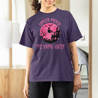 Breast Cancer Halloween T Shirt For Women In October We Wear Pink Witch - Wonder Print Shop