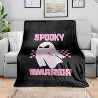 Breast Cancer Halloween Throw Blanket Ghost Wear Pink Ribbon Spooky Warrior - Wonder Print Shop