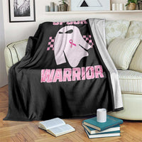 Breast Cancer Halloween Throw Blanket Ghost Wear Pink Ribbon Spooky Warrior - Wonder Print Shop