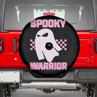 Breast Cancer Halloween Spare Tire Cover Ghost Wear Pink Ribbon Spooky Warrior - Wonder Print Shop