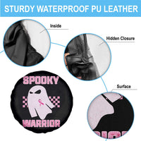 Breast Cancer Halloween Spare Tire Cover Ghost Wear Pink Ribbon Spooky Warrior - Wonder Print Shop