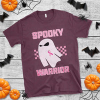 Breast Cancer Halloween T Shirt Ghost Wear Pink Ribbon Spooky Warrior - Wonder Print Shop