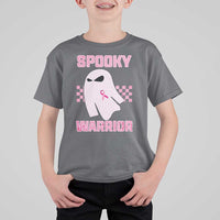 Breast Cancer Halloween T Shirt For Kid Ghost Wear Pink Ribbon Spooky Warrior - Wonder Print Shop