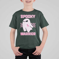 Breast Cancer Halloween T Shirt For Kid Ghost Wear Pink Ribbon Spooky Warrior - Wonder Print Shop