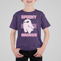 Breast Cancer Halloween T Shirt For Kid Ghost Wear Pink Ribbon Spooky Warrior - Wonder Print Shop