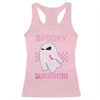 Breast Cancer Halloween Racerback Tank Top Ghost Wear Pink Ribbon Spooky Warrior - Wonder Print Shop