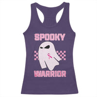 Breast Cancer Halloween Racerback Tank Top Ghost Wear Pink Ribbon Spooky Warrior - Wonder Print Shop