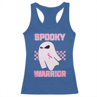 Breast Cancer Halloween Racerback Tank Top Ghost Wear Pink Ribbon Spooky Warrior - Wonder Print Shop