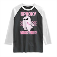 Breast Cancer Halloween Raglan Shirt Ghost Wear Pink Ribbon Spooky Warrior - Wonder Print Shop