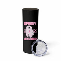 Breast Cancer Halloween Skinny Tumbler Ghost Wear Pink Ribbon Spooky Warrior - Wonder Print Shop