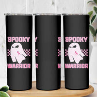 Breast Cancer Halloween Skinny Tumbler Ghost Wear Pink Ribbon Spooky Warrior - Wonder Print Shop