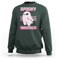 Breast Cancer Halloween Sweatshirt Ghost Wear Pink Ribbon Spooky Warrior - Wonder Print Shop