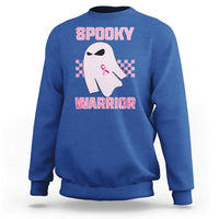 Breast Cancer Halloween Sweatshirt Ghost Wear Pink Ribbon Spooky Warrior - Wonder Print Shop