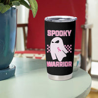 Breast Cancer Halloween Tumbler Cup Ghost Wear Pink Ribbon Spooky Warrior - Wonder Print Shop