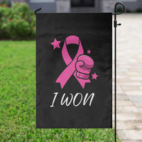 Pink Ribbon Garden Flag I Won Breast Cancer Awareness - Wonder Print Shop