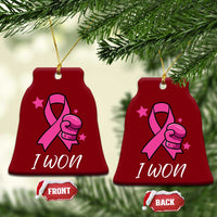 Pink Ribbon Ceramic Ornament I Won Breast Cancer Awareness - Wonder Print Shop