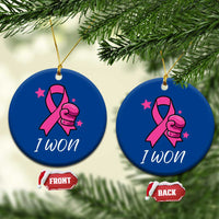 Pink Ribbon Ceramic Ornament I Won Breast Cancer Awareness - Wonder Print Shop