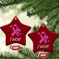 Pink Ribbon Ceramic Ornament I Won Breast Cancer Awareness - Wonder Print Shop