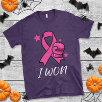 Pink Ribbon T Shirt I Won Breast Cancer Awareness - Wonder Print Shop