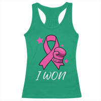Pink Ribbon Racerback Tank Top I Won Breast Cancer Awareness - Wonder Print Shop