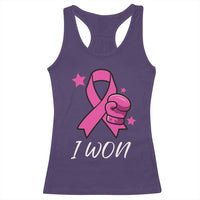 Pink Ribbon Racerback Tank Top I Won Breast Cancer Awareness - Wonder Print Shop
