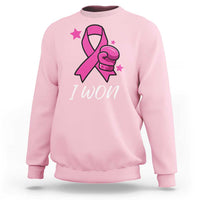 Pink Ribbon Sweatshirt I Won Breast Cancer Awareness - Wonder Print Shop