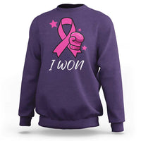 Pink Ribbon Sweatshirt I Won Breast Cancer Awareness - Wonder Print Shop