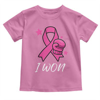 Pink Ribbon Toddler T Shirt I Won Breast Cancer Awareness - Wonder Print Shop