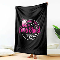 Breast Cancer Is Boo Sheet Throw Blanket October Ghost Pink Ribbon - Wonder Print Shop