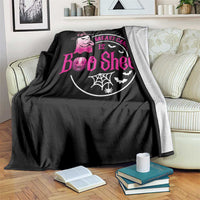 Breast Cancer Is Boo Sheet Throw Blanket October Ghost Pink Ribbon - Wonder Print Shop