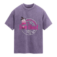 Breast Cancer Is Boo Sheet Washed Cotton T-Shirt October Ghost Pink Ribbon