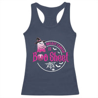 Breast Cancer Is Boo Sheet Racerback Tank Top October Ghost Pink Ribbon - Wonder Print Shop