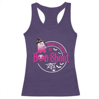 Breast Cancer Is Boo Sheet Racerback Tank Top October Ghost Pink Ribbon - Wonder Print Shop