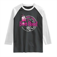 Breast Cancer Is Boo Sheet Raglan Shirt October Ghost Pink Ribbon - Wonder Print Shop