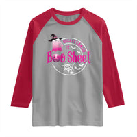 Breast Cancer Is Boo Sheet Raglan Shirt October Ghost Pink Ribbon - Wonder Print Shop