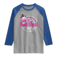 Breast Cancer Is Boo Sheet Raglan Shirt October Ghost Pink Ribbon - Wonder Print Shop