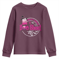 Breast Cancer Is Boo Sheet Youth Sweatshirt October Ghost Pink Ribbon - Wonder Print Shop