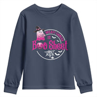 Breast Cancer Is Boo Sheet Youth Sweatshirt October Ghost Pink Ribbon - Wonder Print Shop