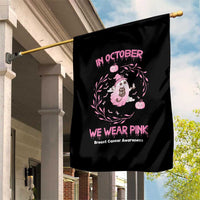 Breast Cancer Halloween Garden Flag In October Ghost Wear Pink Black Cat - Wonder Print Shop