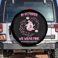 Breast Cancer Halloween Spare Tire Cover In October Ghost Wear Pink Black Cat - Wonder Print Shop