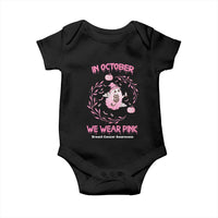 Breast Cancer Halloween Baby Onesie In October Ghost Wear Pink Black Cat - Wonder Print Shop