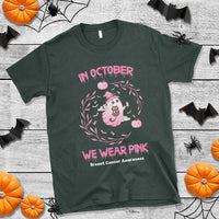 Breast Cancer Halloween T Shirt In October Ghost Wear Pink Black Cat - Wonder Print Shop