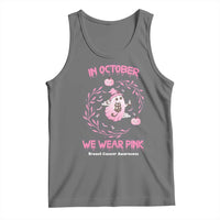 Breast Cancer Halloween Tank Top In October Ghost Wear Pink Black Cat - Wonder Print Shop
